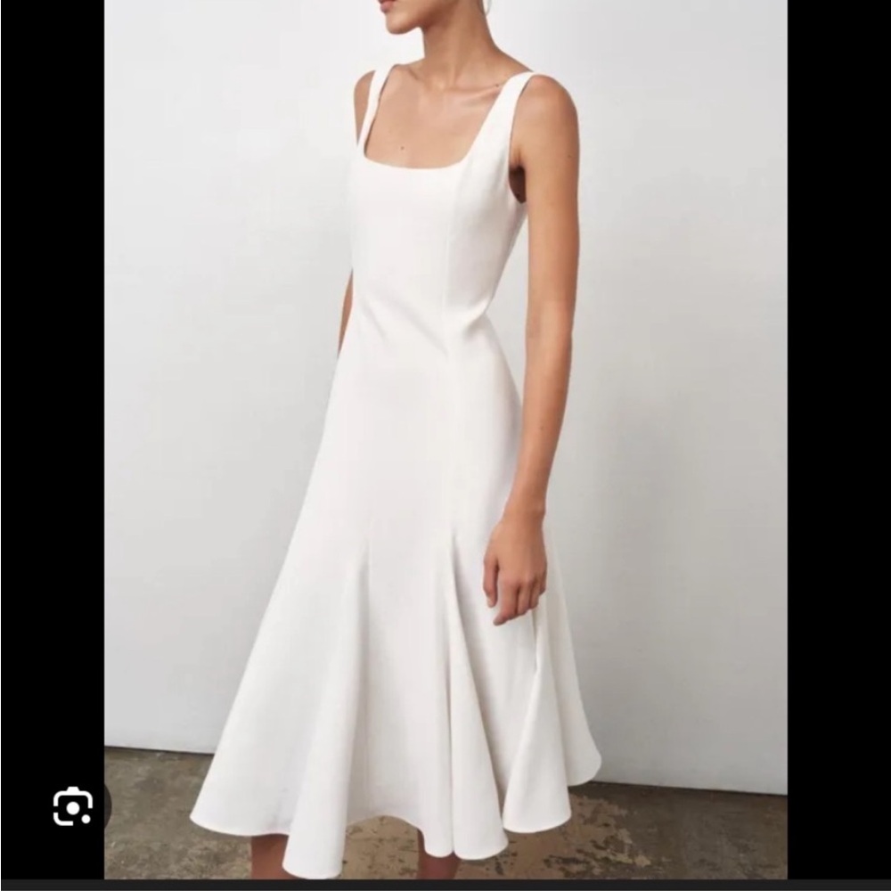 NEW ZARA WHITE MIDI DRESS